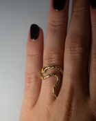 Serpentine Snake Ring - Solid 9K Gold