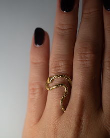 Serpentine Snake Ring - Solid 9K Gold