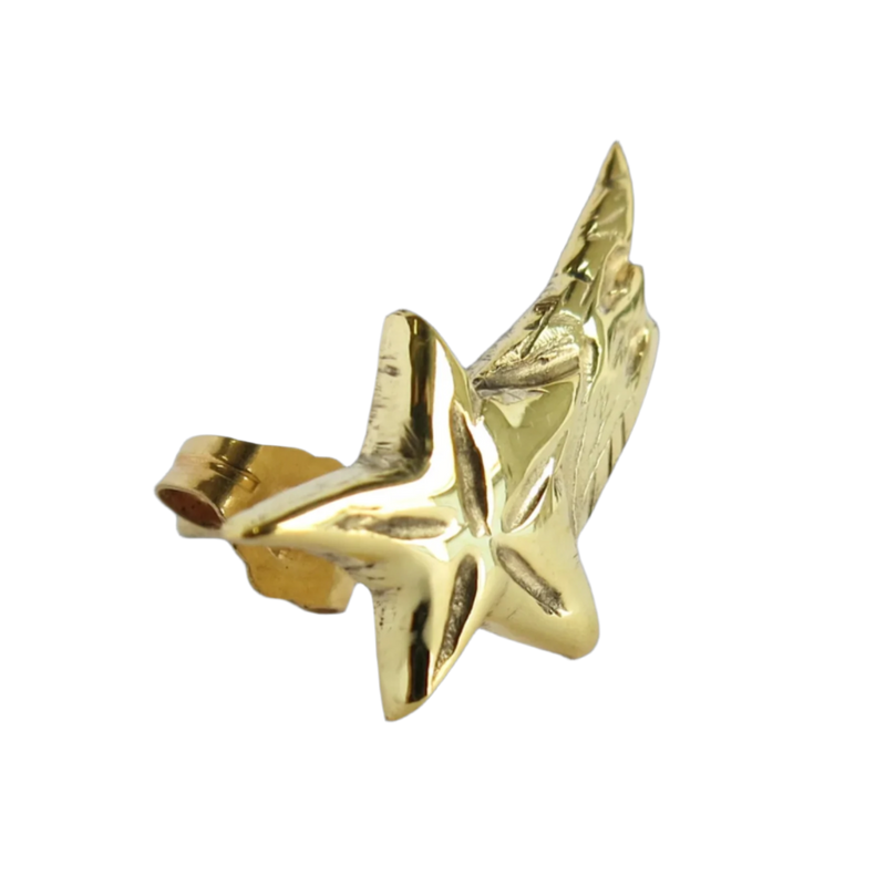 Shooting Star Stud Earring - Solid 9K Gold