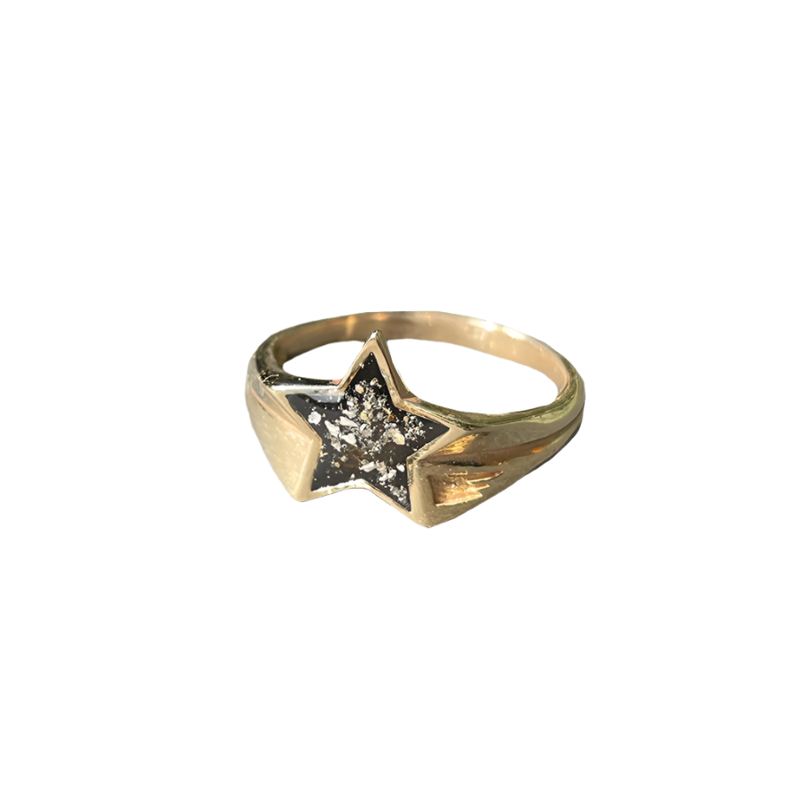 Large Ashes Shooting Star Ring - 9K Solid Gold