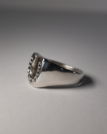 Lucky 7 Horseshoe Signet - Sterling Silver