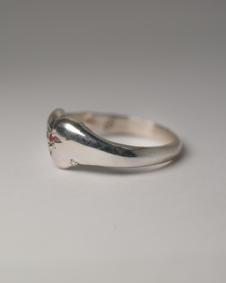 Love Drop Birthstone Ring - Sterling Silver