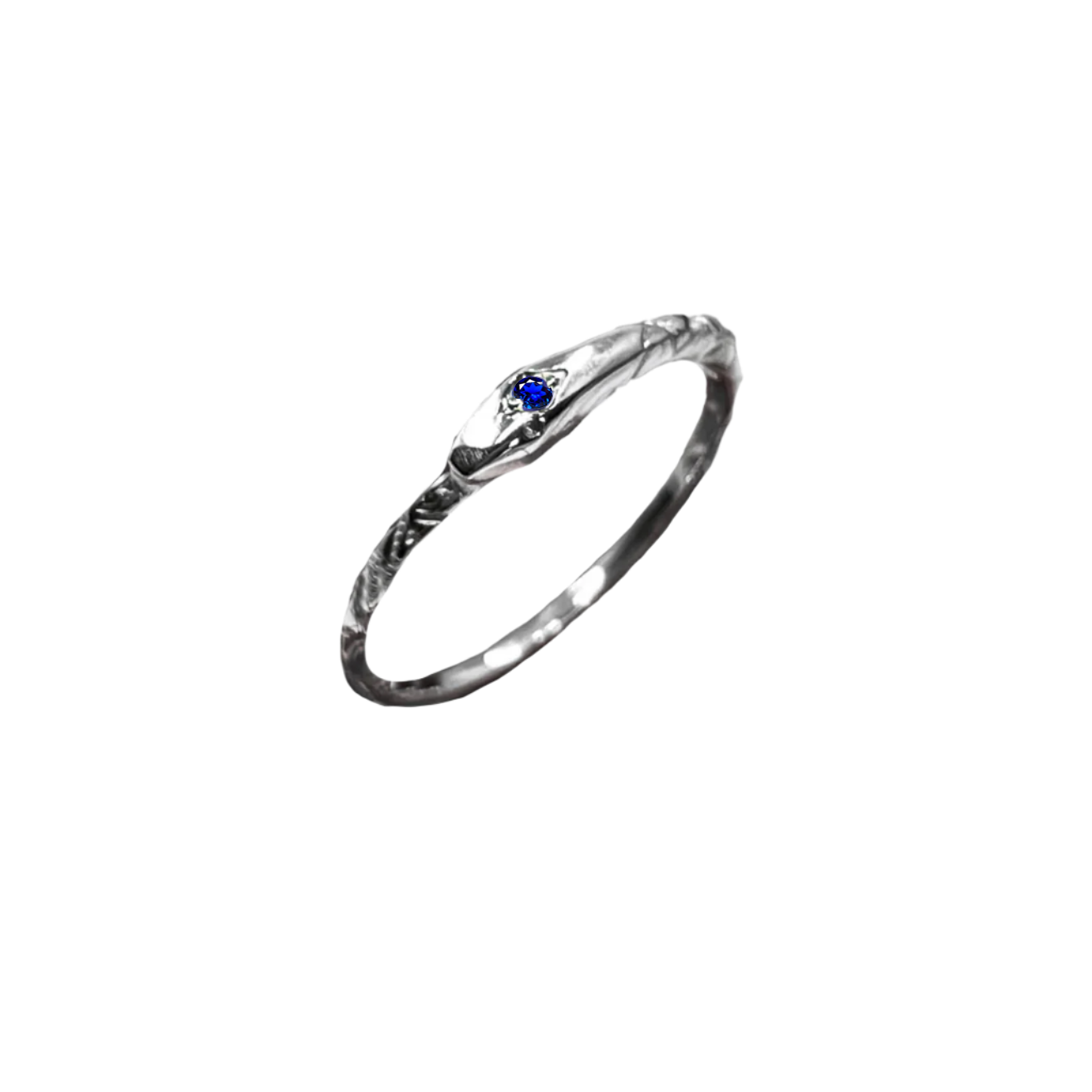 Birthstone Ouroboros Serpent Ring - Sterling Silver