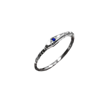 Birthstone Ouroboros Serpent Ring - Sterling Silver