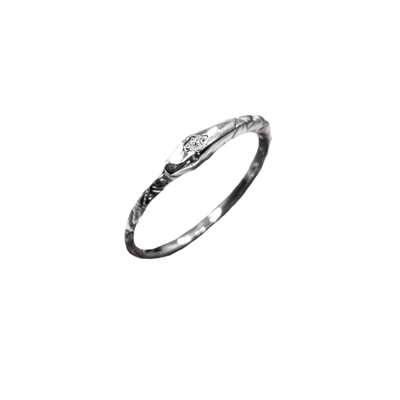 Birthstone Ouroboros Serpent Ring - Sterling Silver