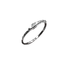 Birthstone Ouroboros Serpent Ring - Sterling Silver