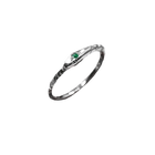 Birthstone Ouroboros Serpent Ring - Sterling Silver