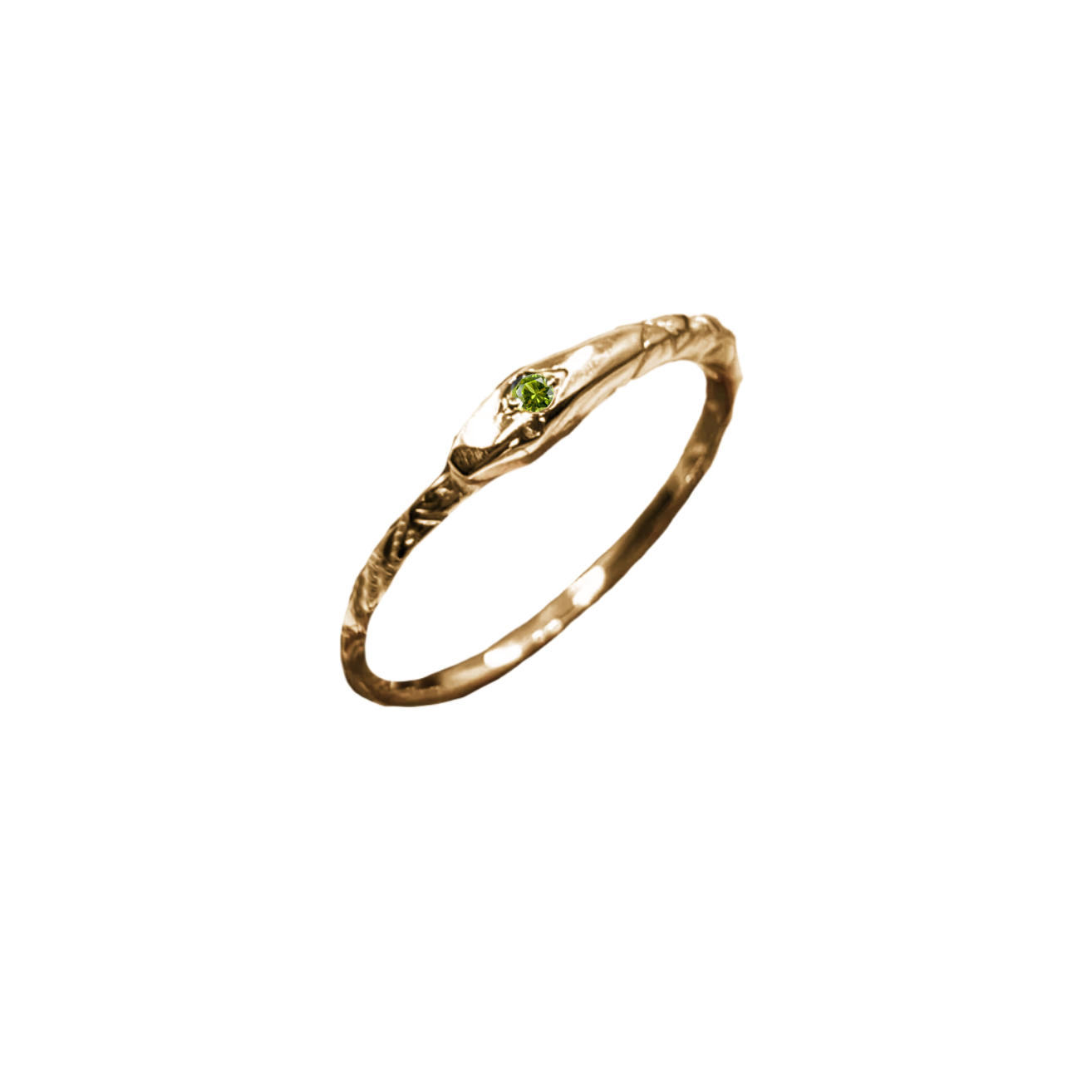 Birthstone Ouroboros Serpent Ring - Solid 9K Gold