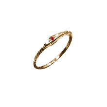 Birthstone Ouroboros Serpent Ring - Solid 9K Gold