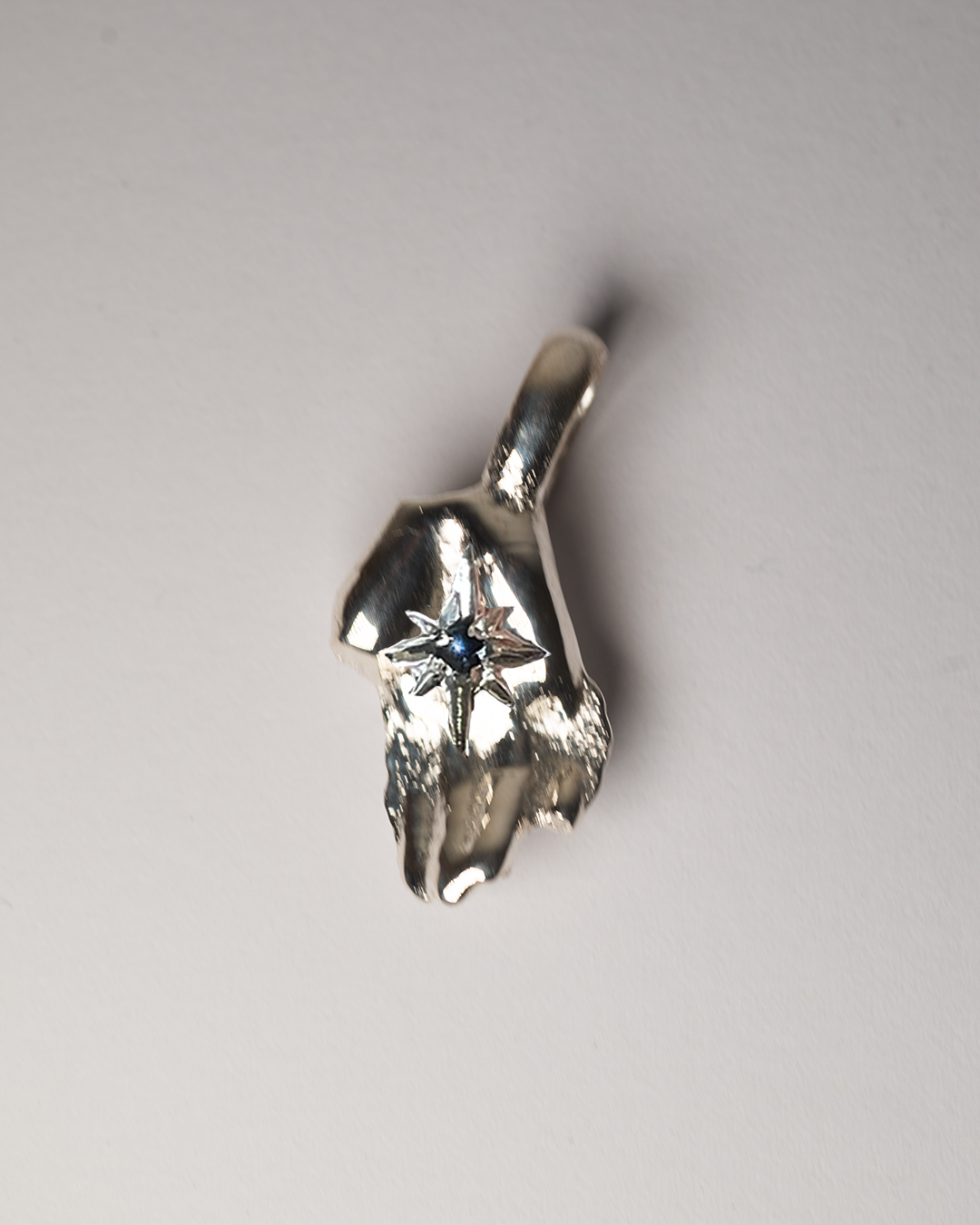 Birthstone Hand of Fate Necklace - Sterling Silver