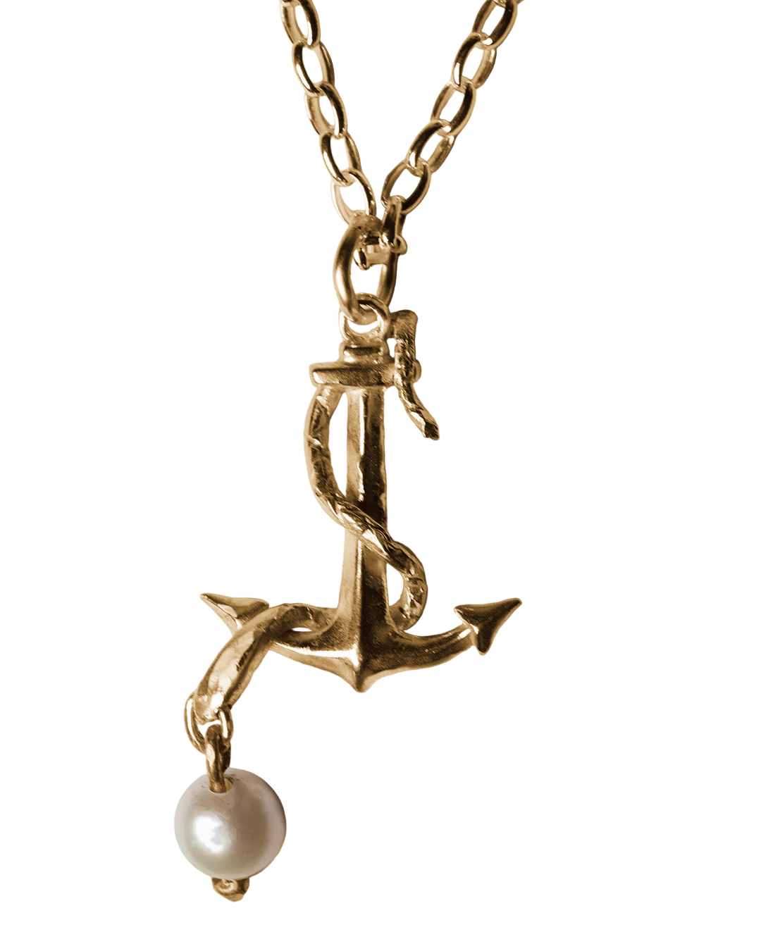 Serpent's Anchor Necklace - Solid 9K Gold