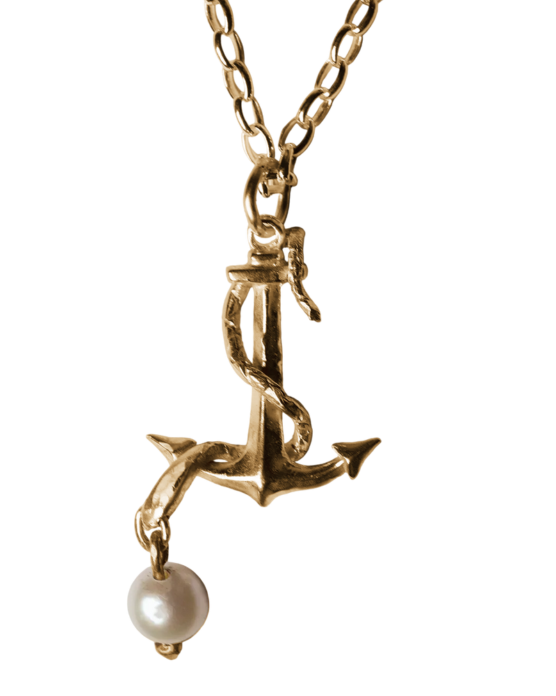 Serpent's Anchor Necklace - Solid 9K Gold