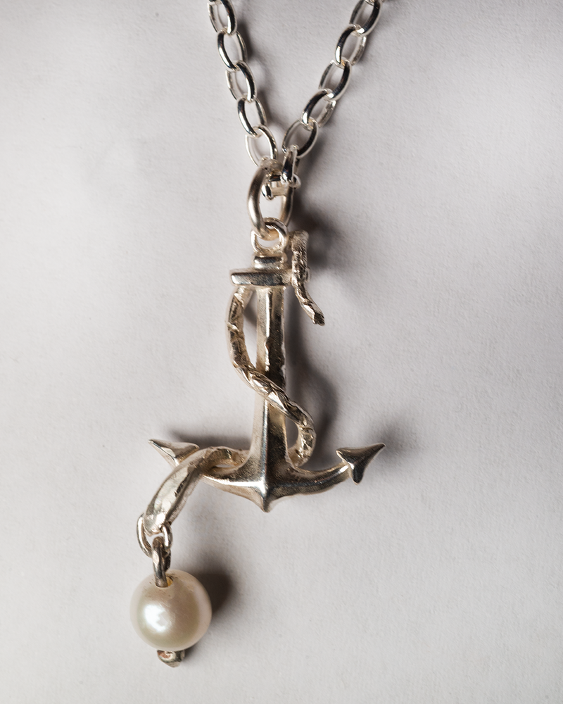 Serpent's Anchor Necklace - Sterling Silver