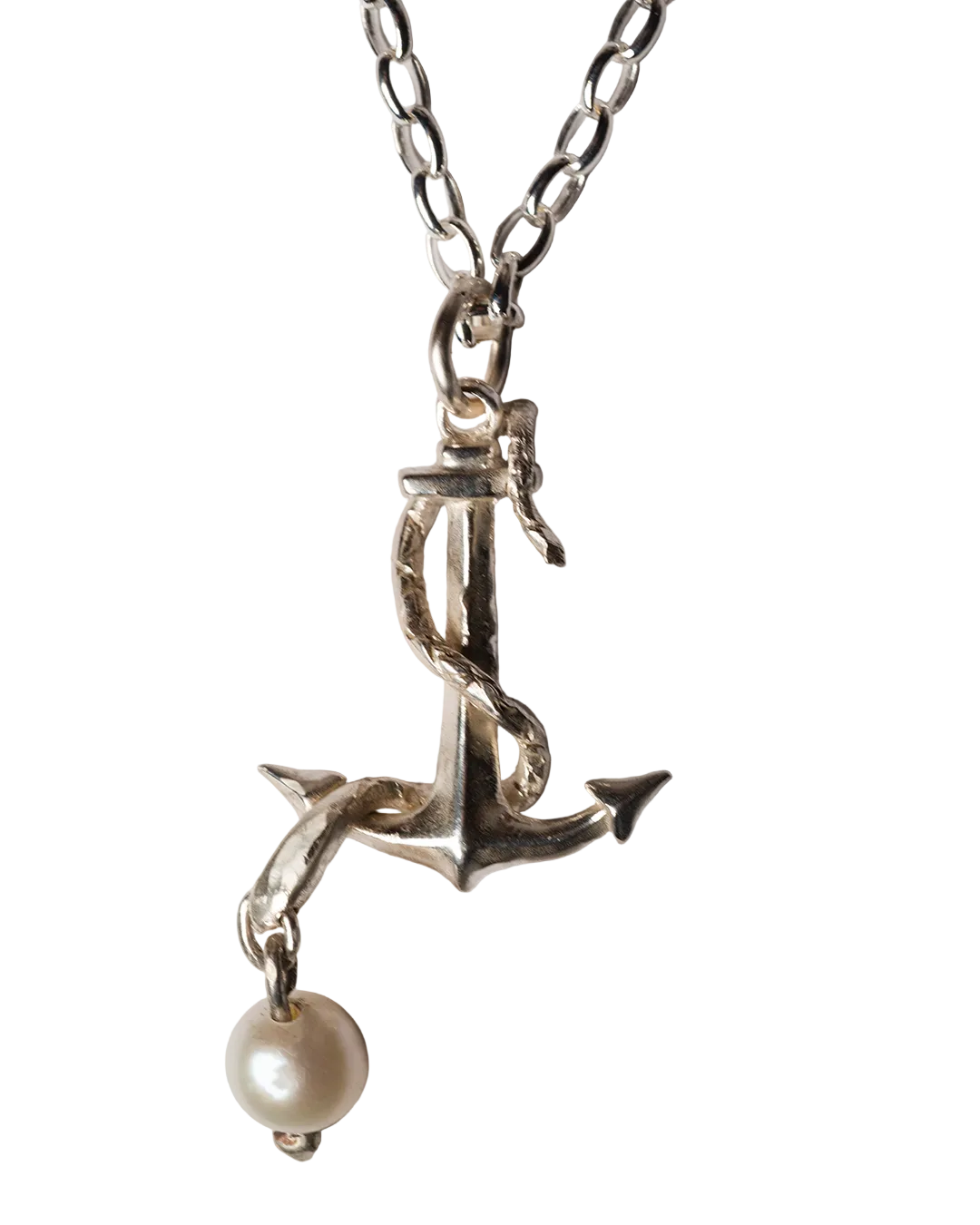 Serpent's Anchor Necklace - Sterling Silver