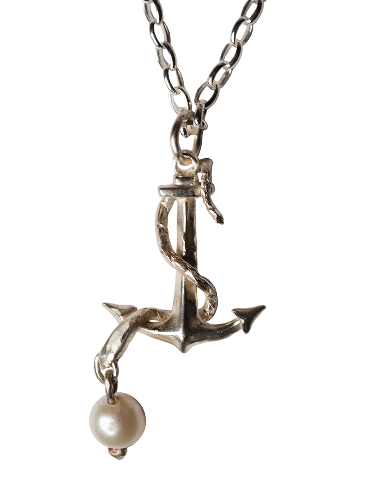 Serpent's Anchor Necklace - Sterling Silver