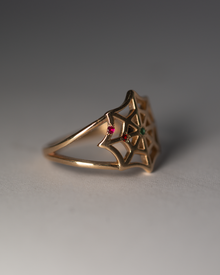 Birthstone Spiderweb Ring - 9K Solid Gold