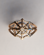 Pavé Diamond Spiderweb Ring - 9K Solid Gold
