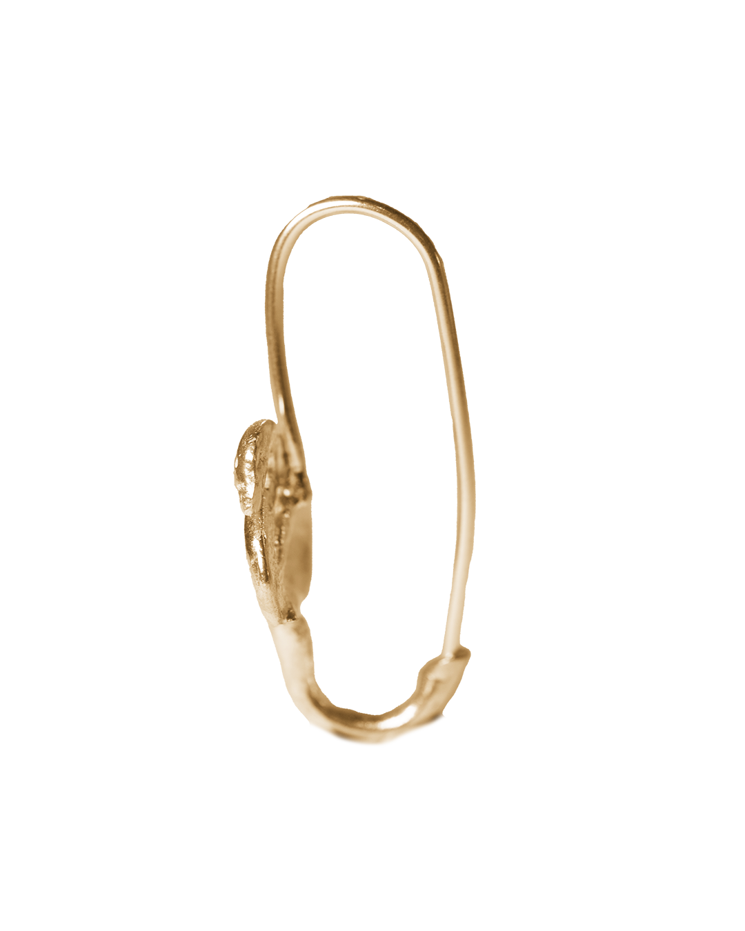 Swan Safety Pin Earring - Solid 9K Gold