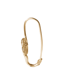 Swan Safety Pin Earring - Solid 9K Gold