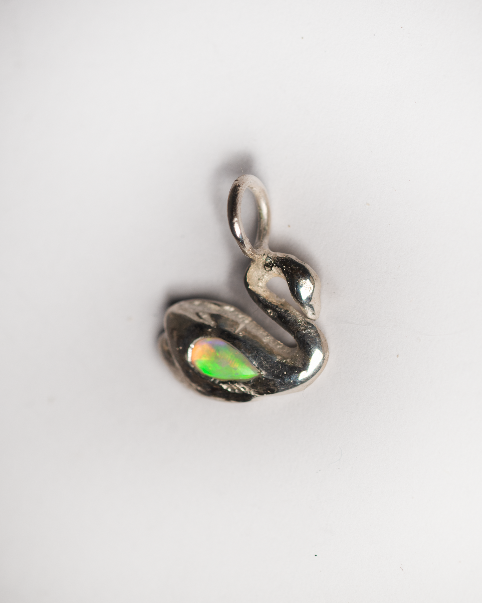 Swan & the Opal Necklace - Sterling Silver