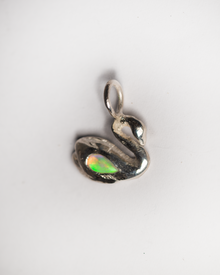Swan & the Opal Necklace - Sterling Silver