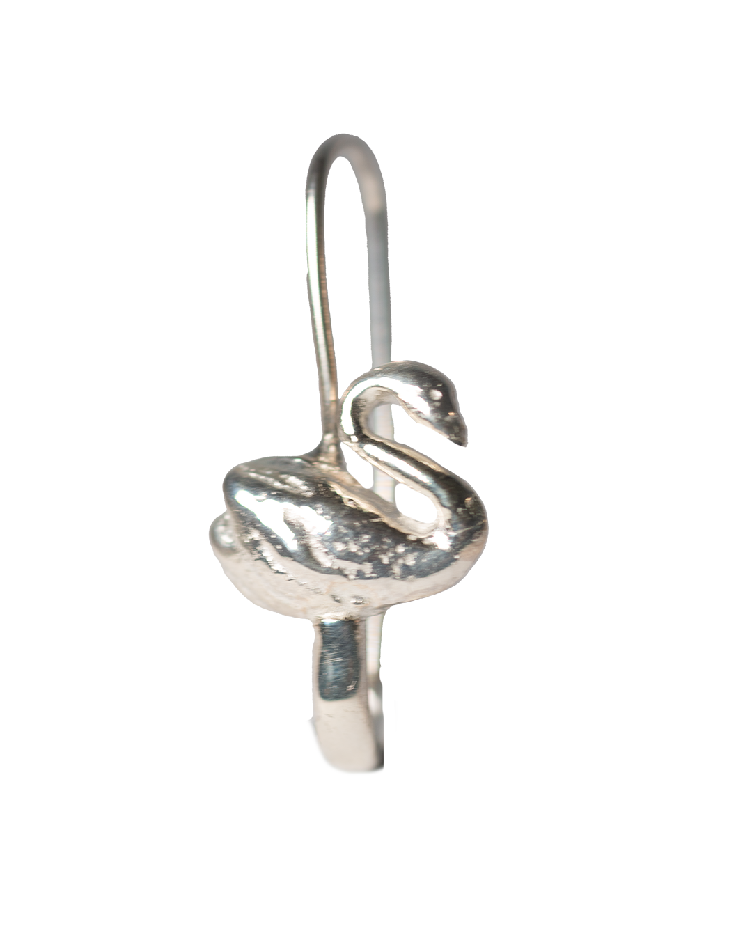 Swan Safety Pin Earring - Sterling Silver