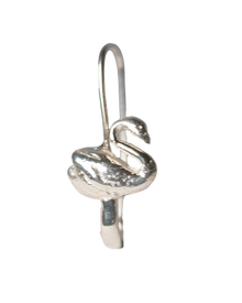 Swan Safety Pin Earring - Sterling Silver