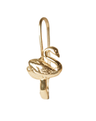 Swan Safety Pin Earring - Solid 9K Gold