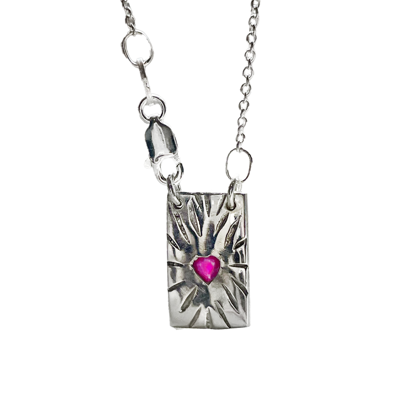 Ruby Rays Talisman Necklace - Sterling Silver