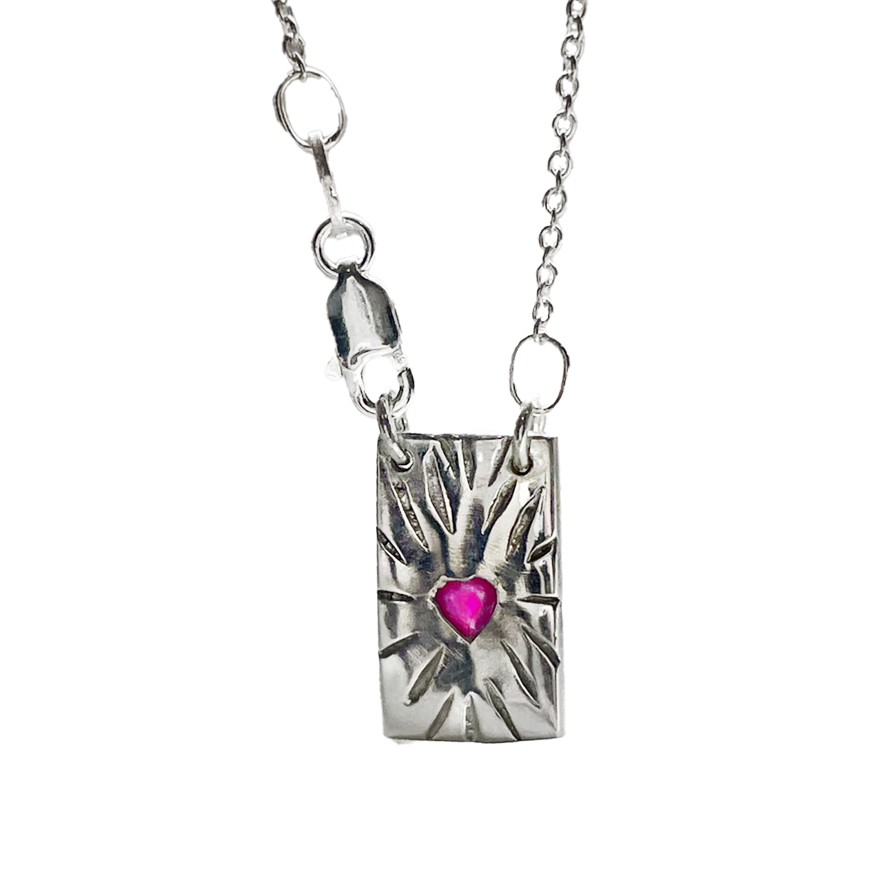 Ruby Rays Talisman Necklace Silver - Serpent & the Swan