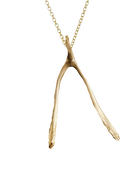 Wishbone Necklace - Solid 9K Gold