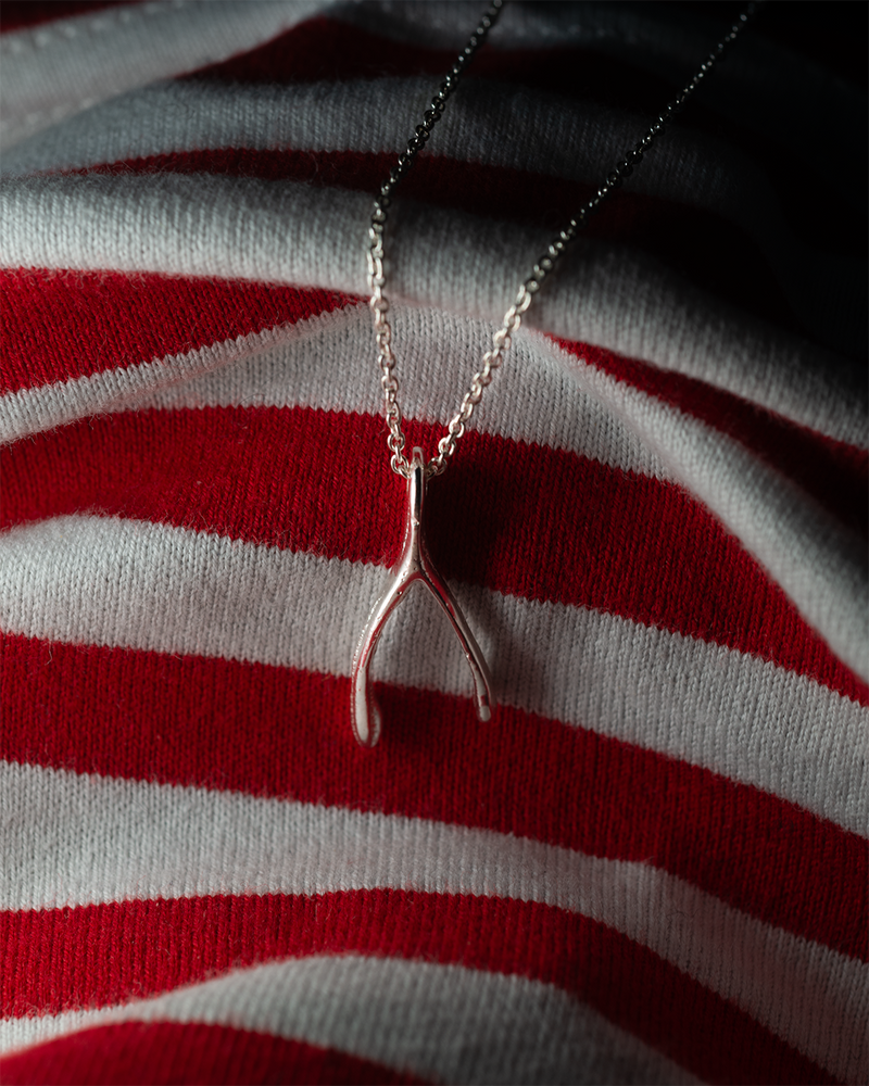 Le Petit' Wishbone Necklace - Sterling Silver