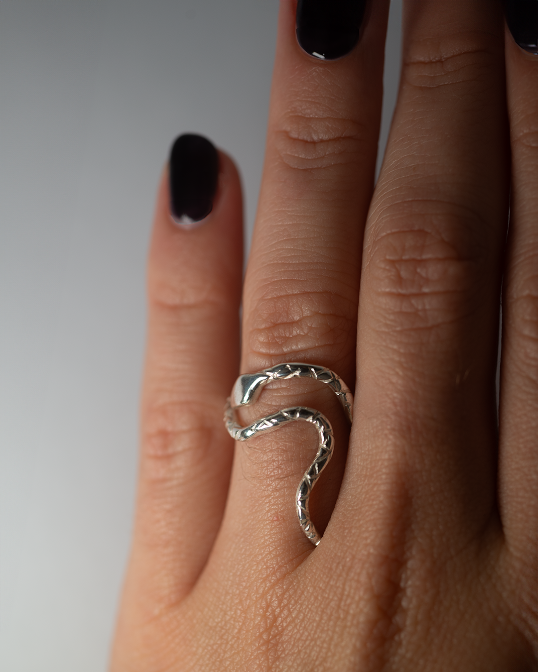 Serpentine Snake Ring - Sterling Silver
