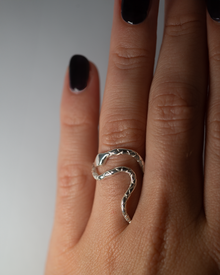 Serpentine Snake Ring - Sterling Silver