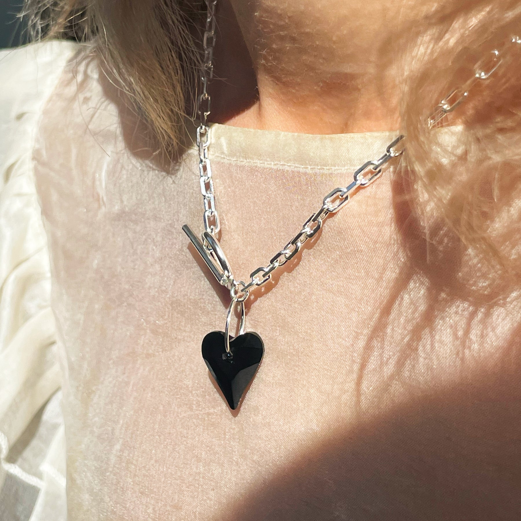 Swarovski Wild At Heart Fob Necklace - Sterling Silver | Serpent