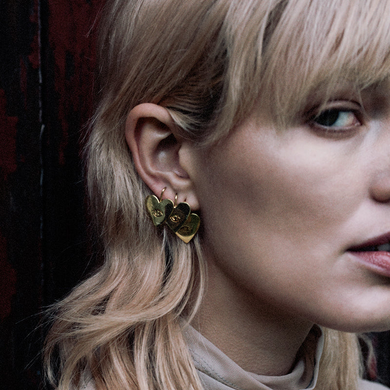 Eye Love Earring Gold - Serpent & the Swan