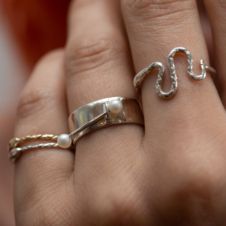 Slithering Snake Ring Silver - Serpent & the Swan