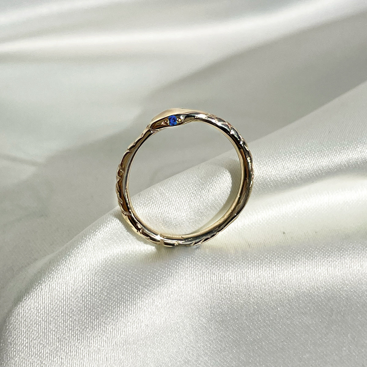The Birthstone Oracle Snake Ring in 9K Solid Gold