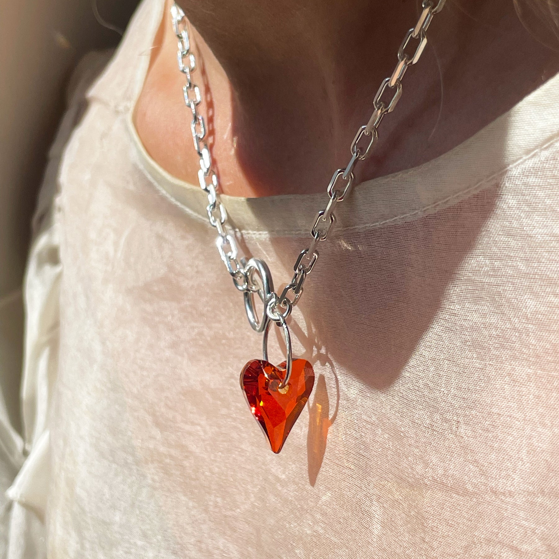 Swarovski Wild At Heart Fob Necklace - Sterling Silver | Serpent