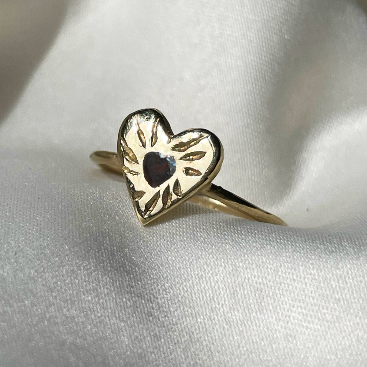 Ruby Rays Heart of Hearts Ring Gold Serpent the Swan