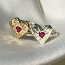 Ruby Rays Heart of Hearts Ring - Solid 9K Gold