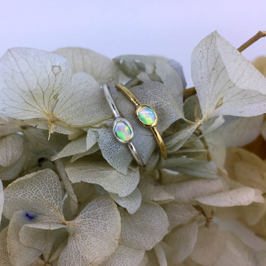 Fire opal sale silver ring