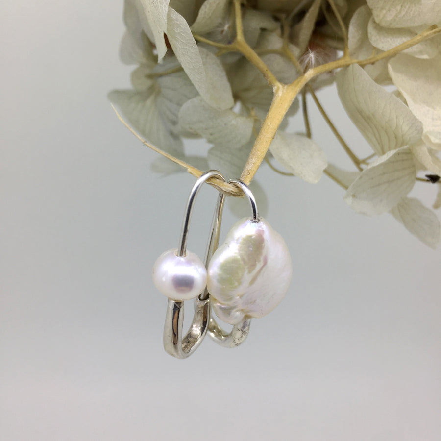 Classic Pearl Safety Pin Earring