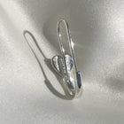 Red Heart Safety Pin Enamel Earring - Sterling Silver