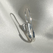 Red Heart Safety Pin Enamel Earring - Sterling Silver