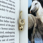 7 Diamond Lucky Horseshoe Safety Pin Earring