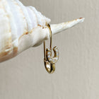 7 Diamond Lucky Horseshoe Safety Pin Earring