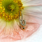 7 Diamond Lucky Horseshoe Safety Pin Earring