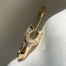 7 Diamond Lucky Horseshoe Safety Pin Earring