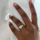 Pavé Diamond Bleeding Heart Ring - 9K Solid Gold